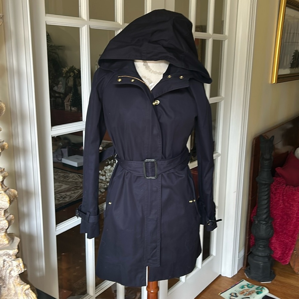 J. Crew Matinee Trench Rain Jacket Navy Size 2